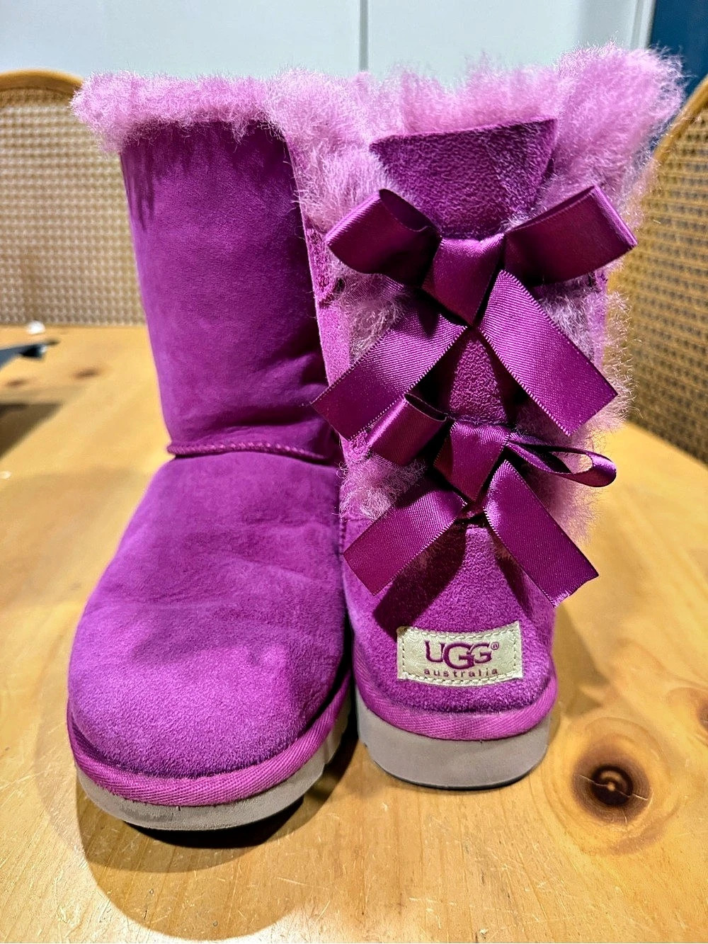 UGG Mini Bailey Bow II Purple Bow Winter Boots US 6